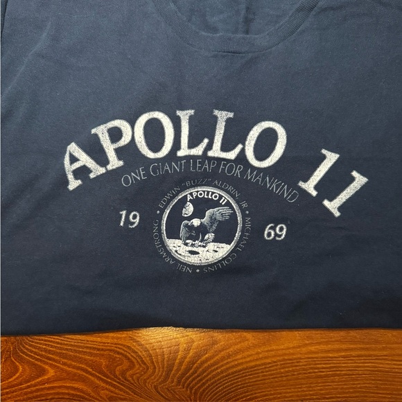 Unisex Navy Blue Apollo 11 Short Sleeve T-Shirt - Picture 3 of 3